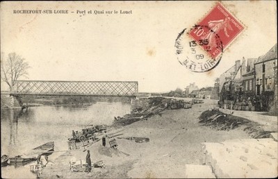 Ak Rochefort sur Loire Maine et Loire, Port et Quai sur le Louet - 3014820