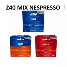 240 Capsule Caffè Lavazza Nespresso, Crema e Gusto Classico, Rossa, Forte Mix