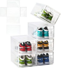 Lar Shoe Boxes Clear Plastic Staable  Drop Front Shoe Box with Clear