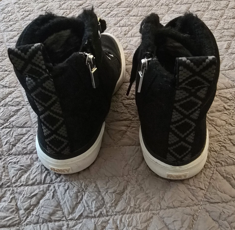 ROXY Negro Piel de Iván Medio Top Zapatillas con Cordones Zapatos Botas 6 Clima Frío Foto 4 de 4