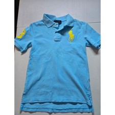 Polo Ralph Lauren Kids Blue Short Sleeve Polo Shirt Yellow Pony Size S 8 