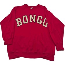 Vintage Bongo Jeans Streetwear Red Sweatshirt Made In USA Shirt Size M