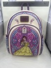 Loungefly Mini Backpack: BELLE Beauty & The Beast STAINED GLASS Portrait Pink — photo 1