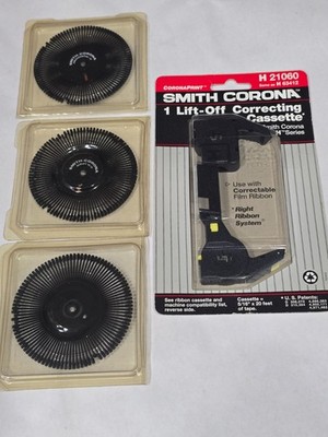 Lot of 3x Smith Corona Typewriter Printwheels and 1x Lift-Off Correcting Cassett