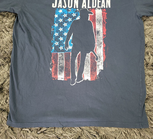 Jason Aldean Hemd Herren 2XL blau Try That In A Small Town Country Musik USA Fehler - Bild 12 von 15