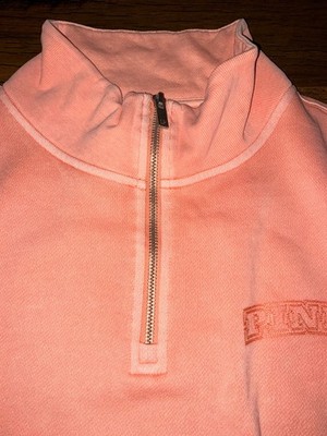 Victoria's Secret Pink Ivy Campus Half Zip Pullover Orange Hills