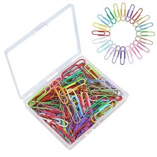 100pcs Paper Clips with Plastic Box of Paper Clips for Office Stationery 33mm...