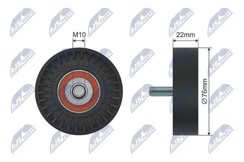 N.T.Y. RNK-KA-005.NTY Deflection/Guide Pulley, V-ribbed belt for HYUNDAI,KIA - Image 4