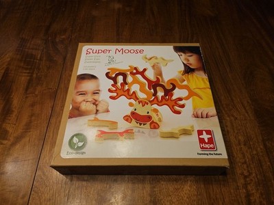 Hape Super Moose Balancing Game Made Of Bamboo, Eco-design, Water Based Color