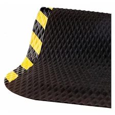 M A MATTING 4242312100 Hog Heaven Mat 7/8", Black with Striped Border 3' x 12'