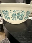 Vintage Pyrex Amish Butterprint Turquoise Mixing Bowl 402 1 1/2 QT