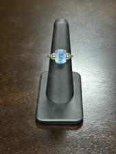 Vintage Sterling Silver Blue Topaz Ring Size 7