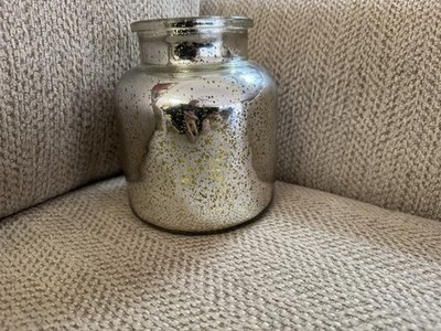 FTD Silver Gold Speckled Glass Vase Jar Decorative Glossy Finish Mercury Style