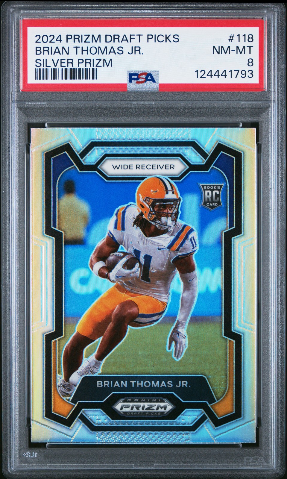 2024 PANINI PRIZM DRAFT PICKS SILVER PRIZM #118 BRIAN THOMAS JR. PSA 8