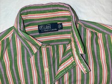 vtg Polo Ralph Lauren AZTEC WESTERN Striped long sleeve button shirt mens Small