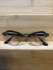 1950s Bausch  Lomb Eyeglasses Black Frames 4 - 5 1/4 Alum American Midcentury