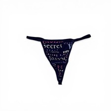 Y2K Victoria's Secret Signature Logo Band Cotton V String Thong Size XL Blue