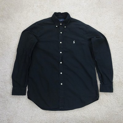 Ralph Lauren Oxford Hemd Herren Medium Schwarz Button Down Classic Fit MÄNGEL Achsel