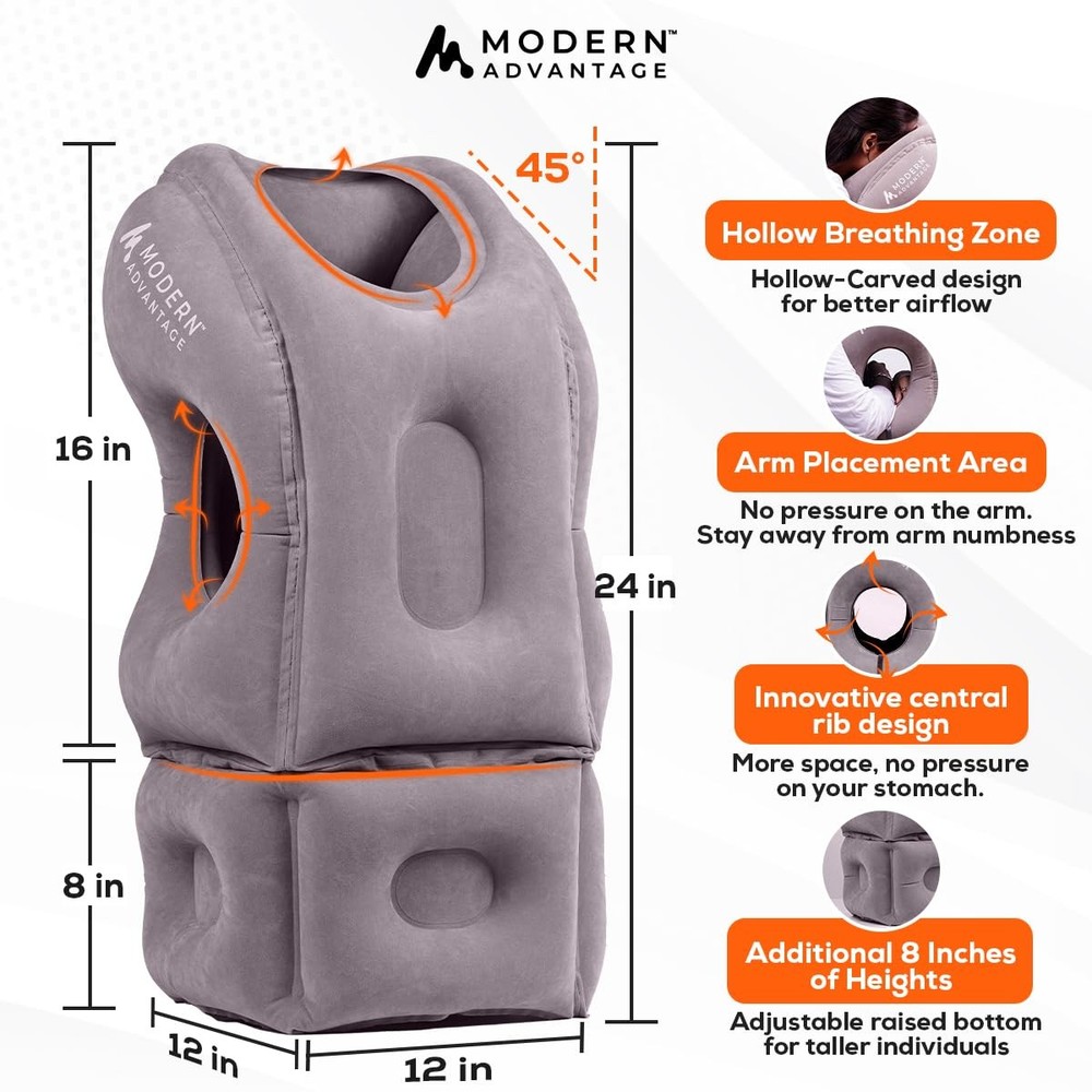 Adjustable Inflatable Travel Pillow for Airplanes with Extra Neck Support