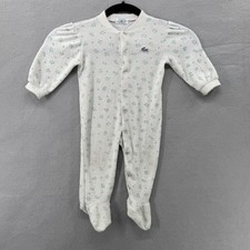 Lacoste Izod Romper Terry Cloth 0-3 Months Purple Blue Green One Piece Vintage