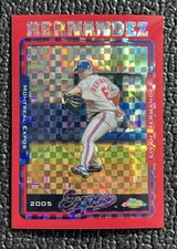 🔥LIVAN HERNANDEZ 2005 TOPPS CHROME RED XFRACTOR #'d 14/25!🔥EXPOS!