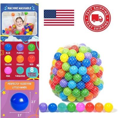 Soft Plastic Mini Ball Pit Balls 200 Count Non Toxic Crush Proof Assorted Colors