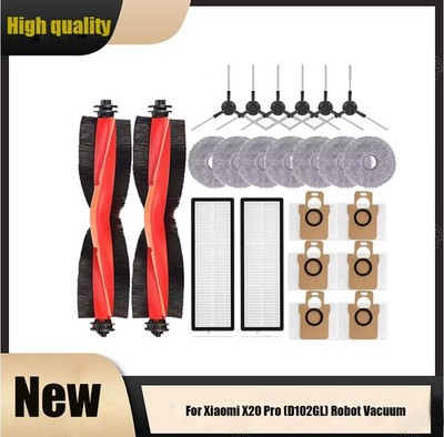 Replacement Parts for Xiaomi X20 Pro: Side Brush, Filter, Mop Pad, Dust Bag SDE