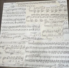 creative imaginations scrapbook 12x12 paper 4 sheets Cream Musical Sheet Music 