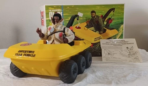 Vintage 1970 GI Joe Adventure Team Vehicle MIB Rate + 1996 Black GI Joe Figure
