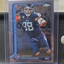 Topps 2025 Chrome Jeffery Simmons Tennessee Titans NFL Base Set Card #289