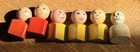 Vintage Fisher Price LITTLE PEOPLE Lot - Wood Body Triangle & Square Base Ghost