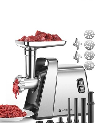 AAOBOSI Fleischwolf 3000W Edelstahl 3in1 Wurstfüller Kubbe Stark Neu OVP