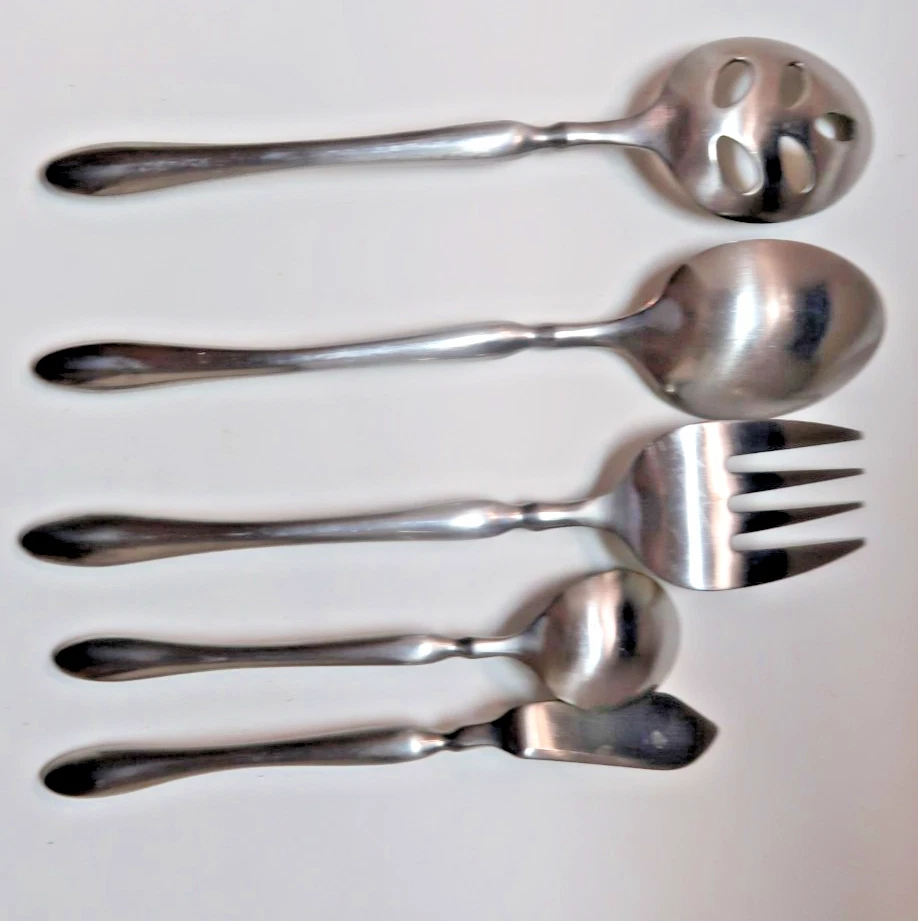 Hampton Stainless AKA HSV31 Unknown Pattern 1 Hostess Set 5 Pieces - Image 2 of 2