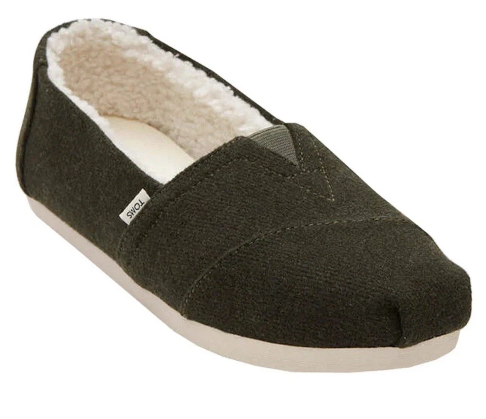 Zapatos planos sin cordones TOMS WMN Alpargata Repreve imitación piel de oveja talla 7,0 bosque profundo EE. UU. Foto 2 de 4