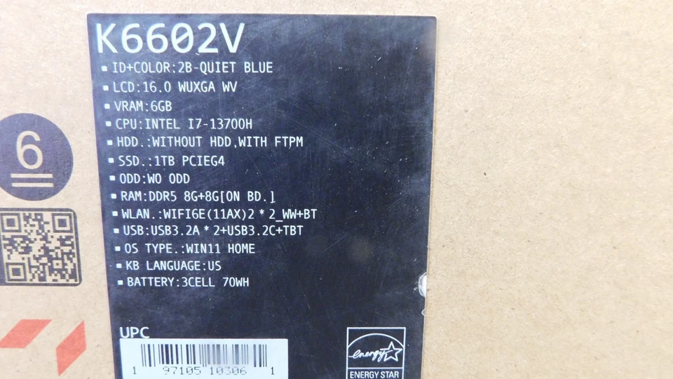 ASUS Vivobook Pro 16” Intel i7-13700H- 16GB/1TB SSD/RTX 4050 Laptop,Windows 11 - Image 2 of 4