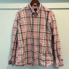 J Crew Mens Slim Fit Flex Washed Plaid Button Down Shirt XXL