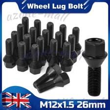 20x Black BMW M12 Alloy Steel Wheel Bolt Nut Fits1 3 5 Series E46 E90 E91 Febi