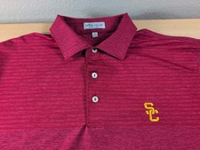 University Of Southern California Polo Shirt Mens Medium Red Peter Millar USC
