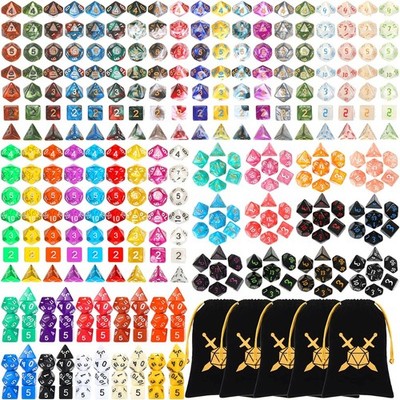 350 Pcs Dice Sets Bulk with Drawstring Bag Polyhedral