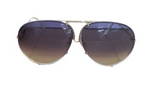 Vintage 80s PORSCHE DESIGN by CARRERA 5621 74 Gold Tone Aviator Sunglasses Lens