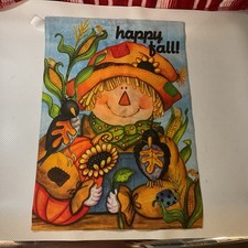 NEW Fall Garden Flag 12x18 Scarecrow Happy Fall Autumn Yard Decor Double Sided