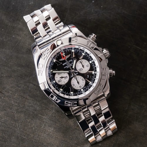 Breitling Chronomat GMT 47mm Black Dial $10K MSRP Pilot Bracel...