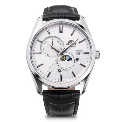ORIENT SUN & MOON Automatik Uhr Modern Style Herren RN-AK0305S Weiß Silber