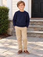 NWOT Polo Ralph Lauren Kids Navy Fleece Crewneck Sweatshirt Red Pony Boys Size 8