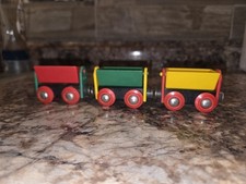 BRIO Wooden Railway Train LOT OF 3 DUMPER CARS Vintage VGUC Thomas