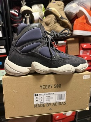 adidas Yeezy 500 High 'Slate' Black Gray Mesh Lace Up Men's Sneakers FW4968