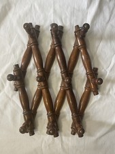Antique Vintage Wood Folding Hanging Clothes Rack Unfold 4.5” X 7” X 17”