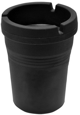 Sleek Black Smokeless Ashtray for Cars Fits Cup Holders Eliminates Odors
