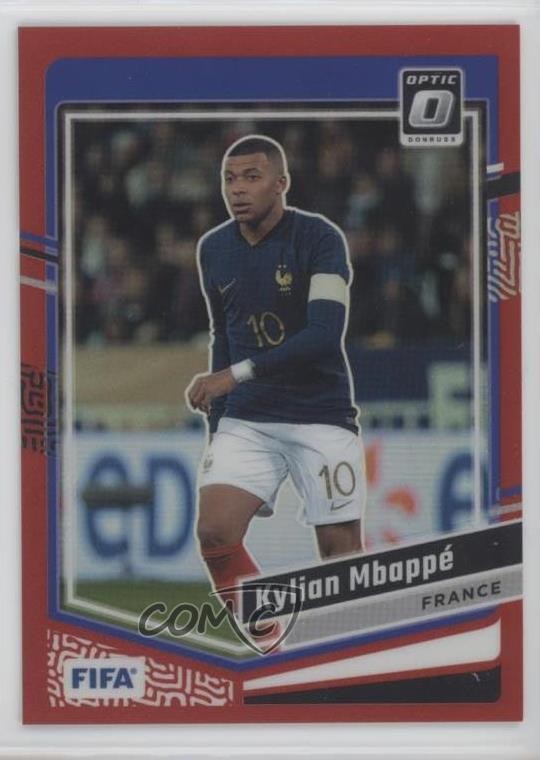 2023-24 Panini Donruss FIFA Optic Red Prizm 233/299 Kylian Mbappe #17 0e22
