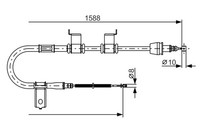 Bosch Bremsseil Seilzug Feststellbremse 1 987 482 358 FüR RIO KIA Hyundai Accent